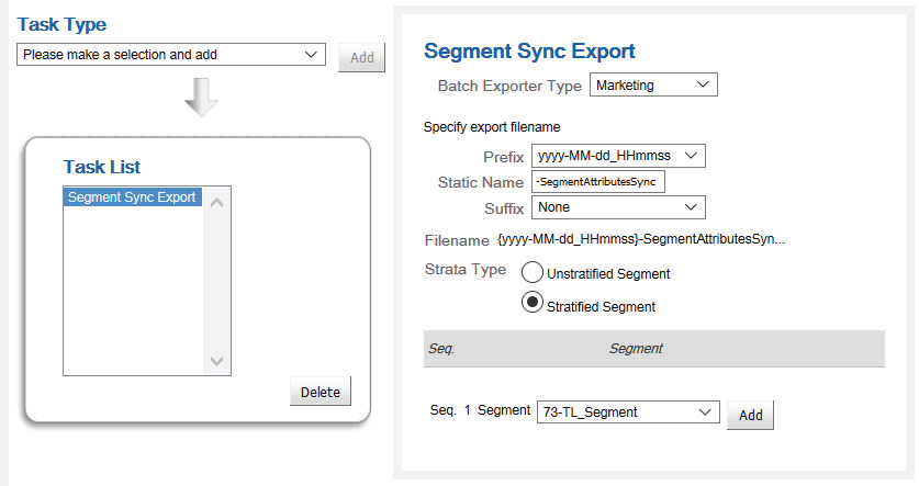 This image shows the Segment Sync Export Parameters for marketing. This image shows the Segment Sync Export Parameters for marketing.