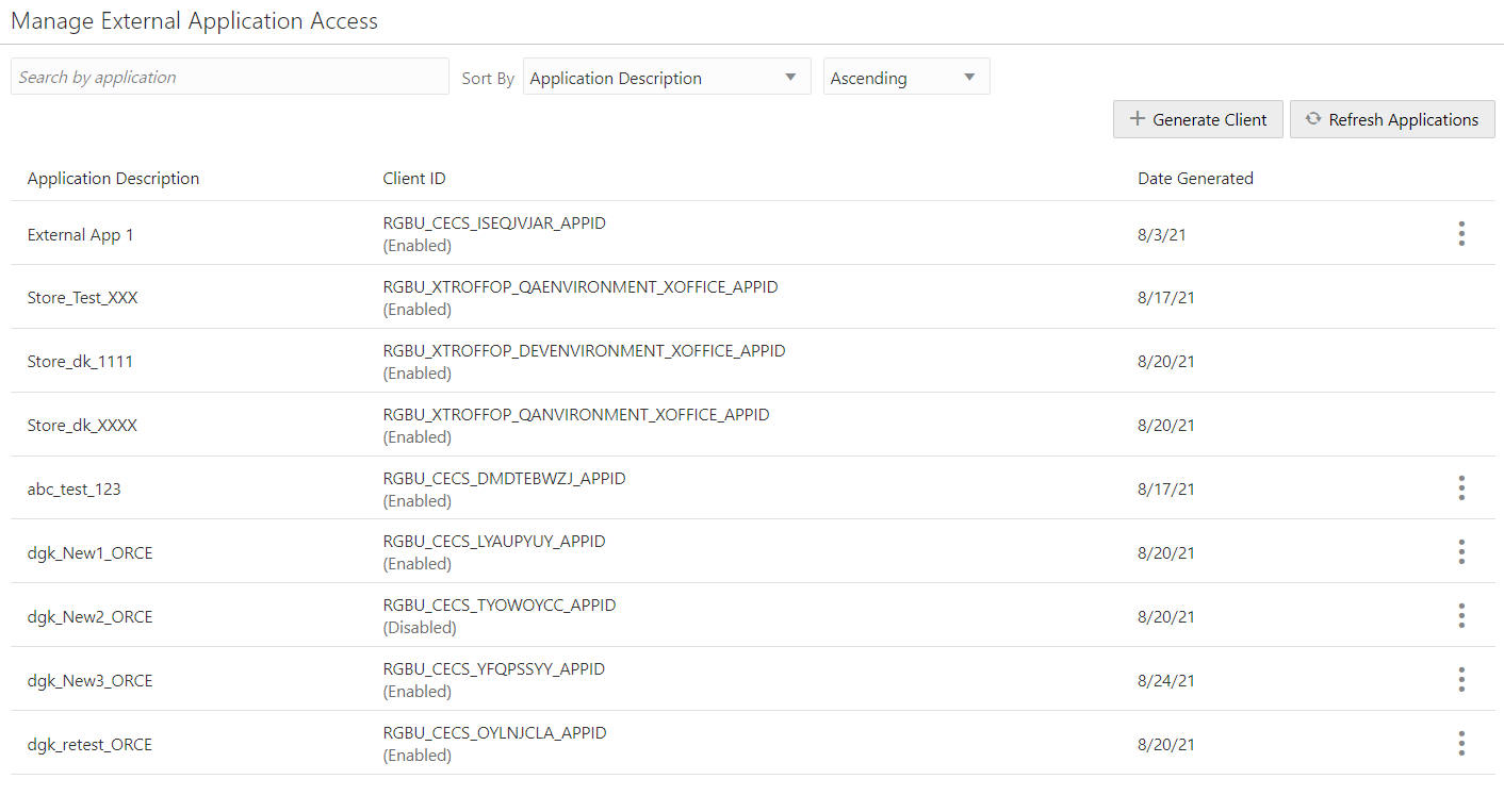 Manage External Application Access