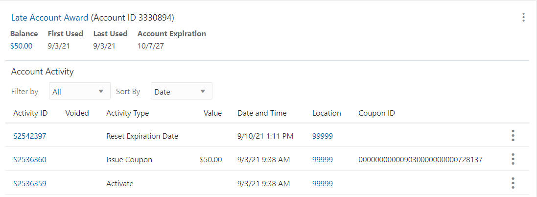 Award Account Information Award Account Information