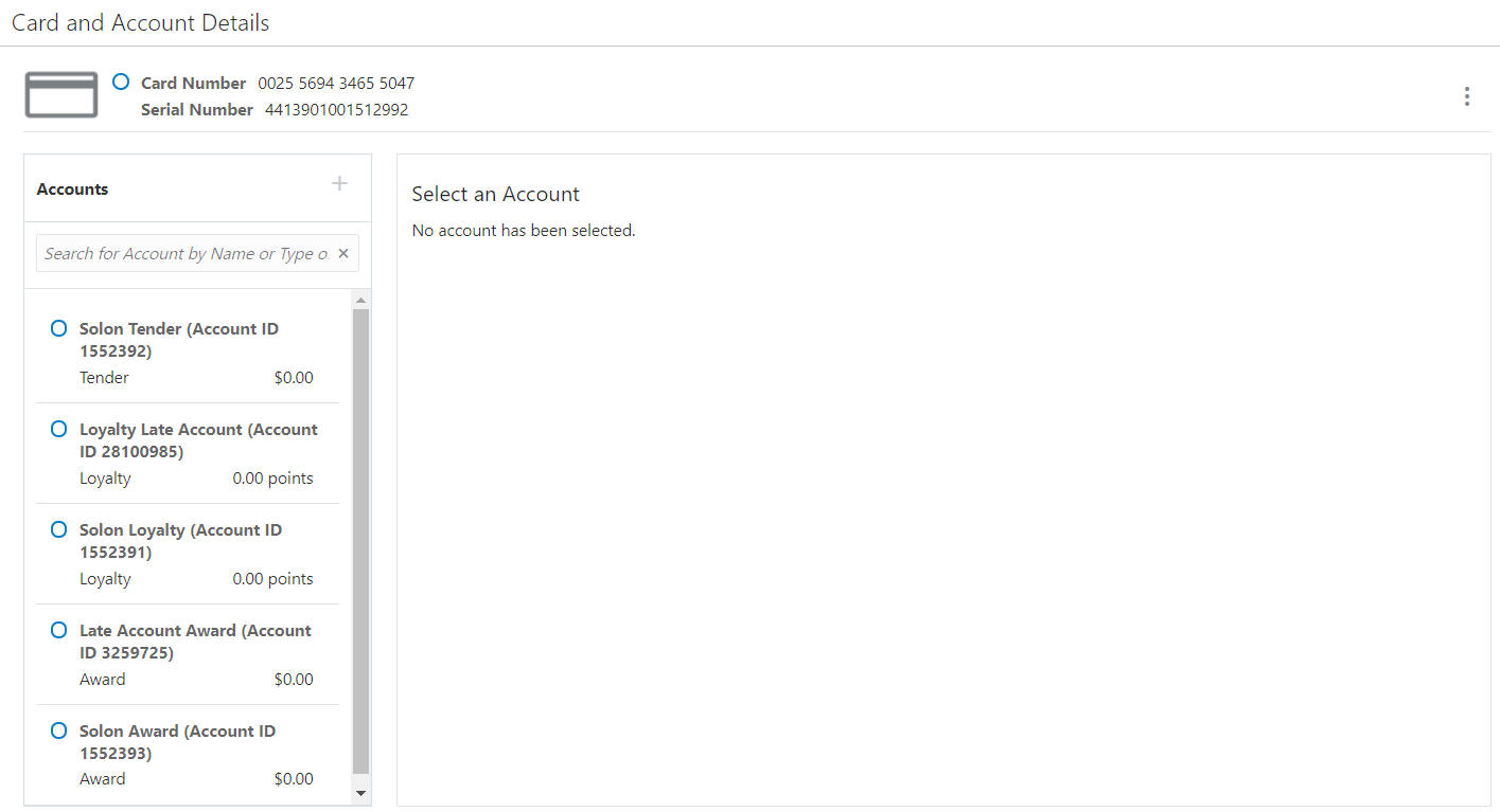 Card and Account Details