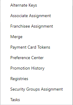 This figure shows the Actions Menu