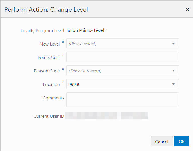 Perform Action: Change Level