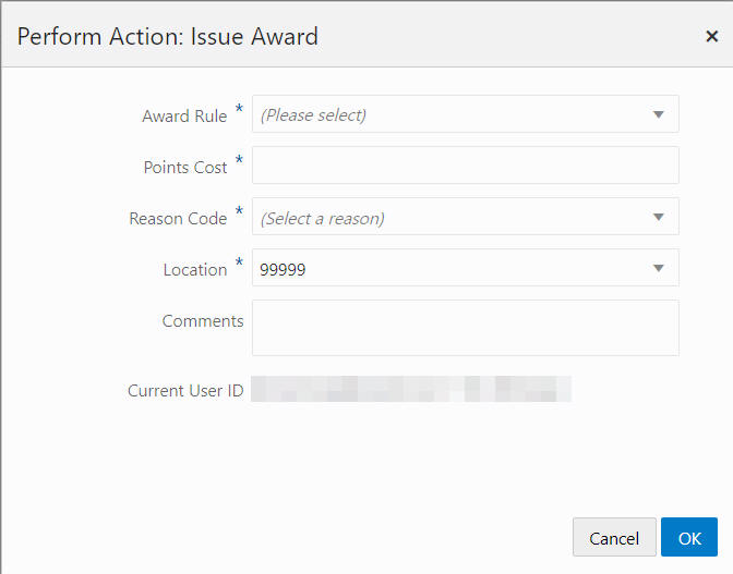 Perform Action: Issue Award