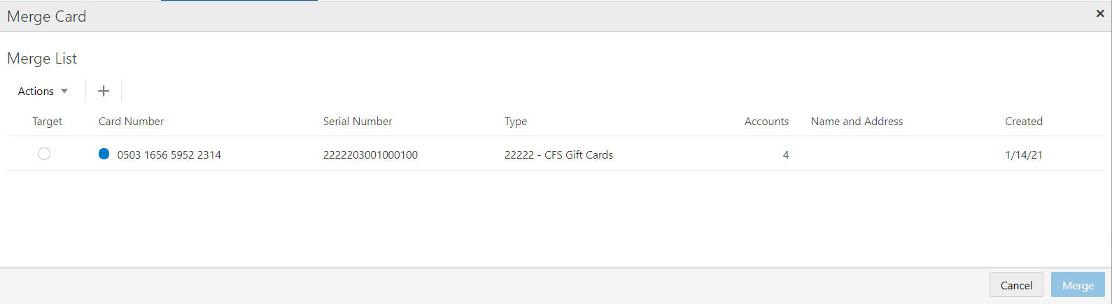 Merge Card