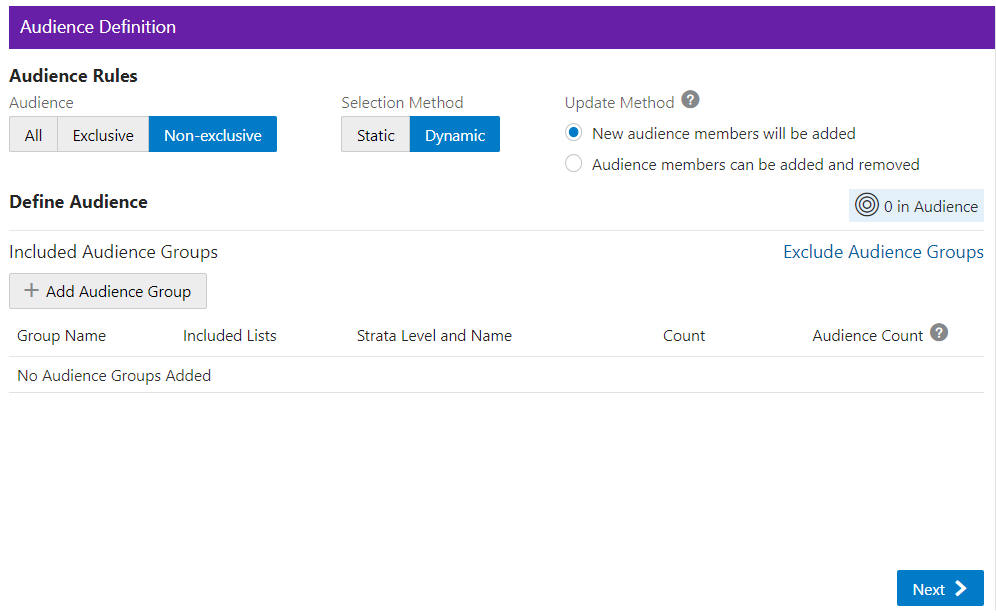 Audience Definition - Exclude Audience Groups