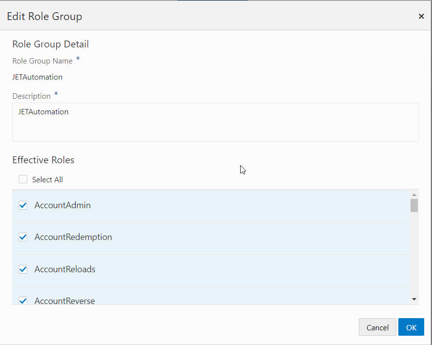 Edit Role Group