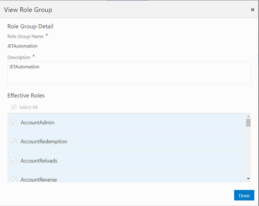 View Role Group