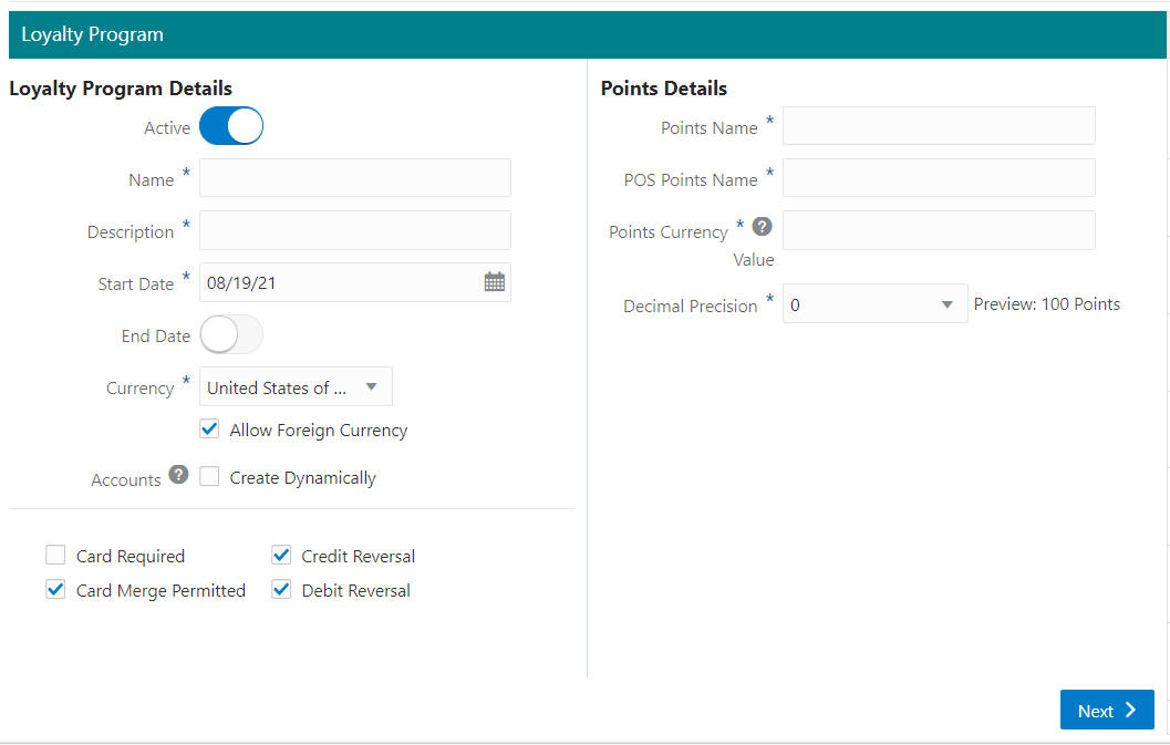 Loyalty Program Tab