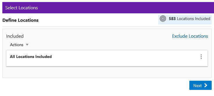 This figure shows the Select Locations