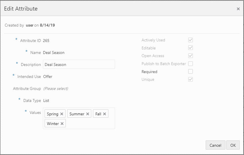 This figure shows the Edit Attribute