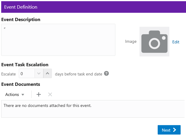 This figure shows the Event Definitions Tab