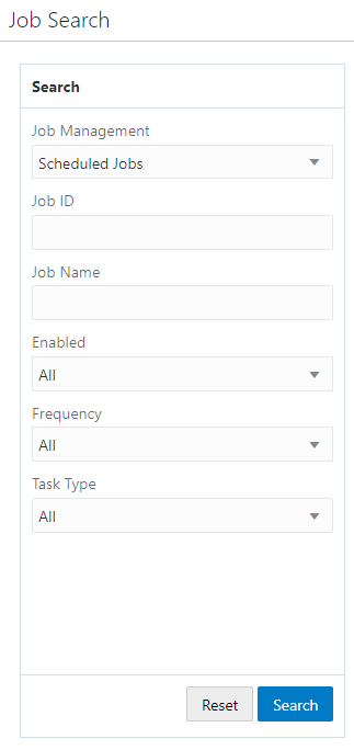 Job Advanced Search - Scheduled Jobs