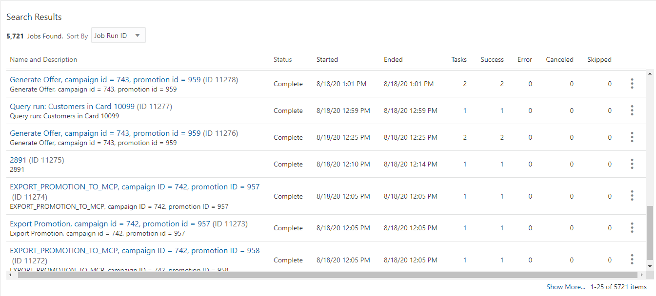 Advanced Search Results - Process Queue