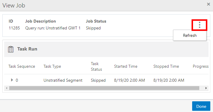 Action Menu - Refresh