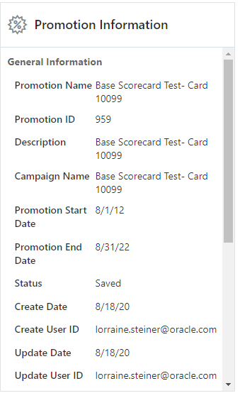 Promotion Information - General Information (All Tiles)