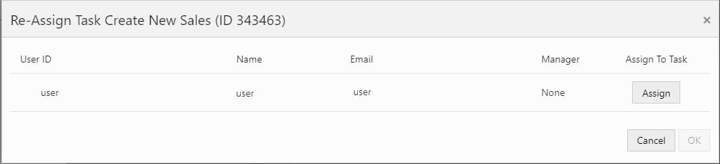 This figure shows the Re-Assign Task Window