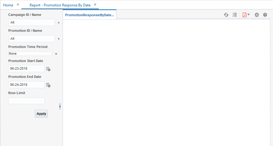 This figure shows the Report Criteria Entry Screen