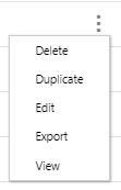 This figure shows the Action Menu Options - Segments Quick Search
