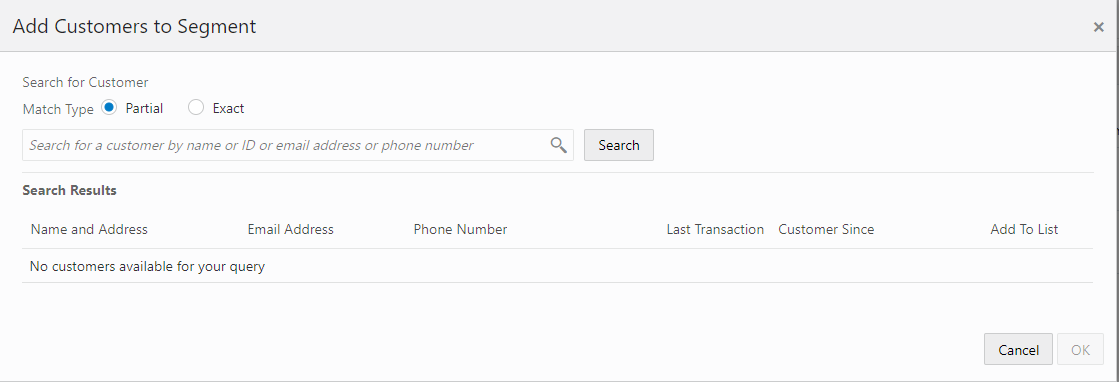 This figure shows the Add Customers To Segment