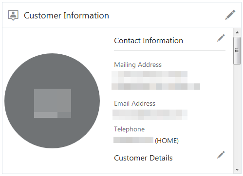 This figure shows the Customer Information