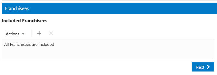 This figure shows the Franchisees Tab