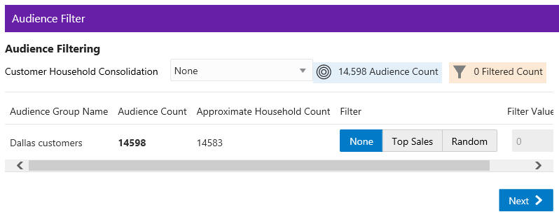 This figure shows the Select Desired Filtering