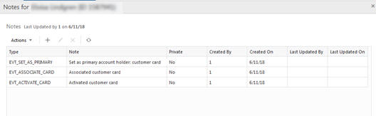 This figure shows the Notes for Customer
