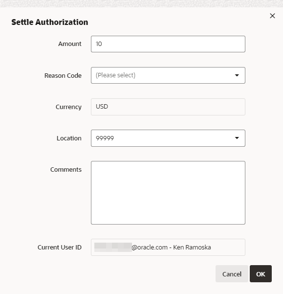 Settle Authorization