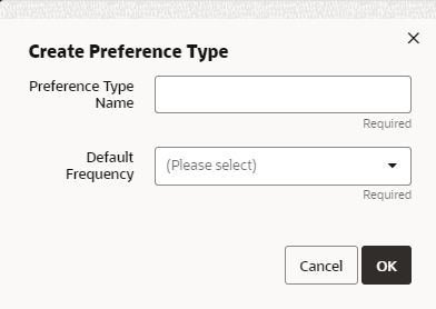 This figure shows the Create Preference Type