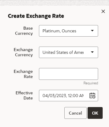 This figure shows the Create Exchange Rate