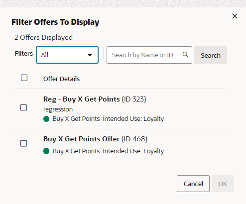 This figure shows the Filter Offers to Display