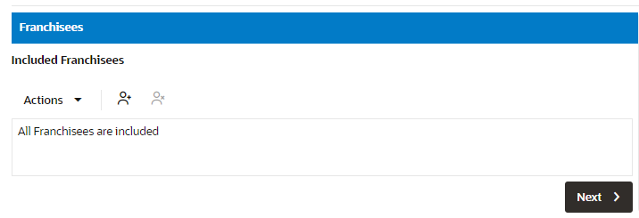 This figure shows the Franchisees Tab