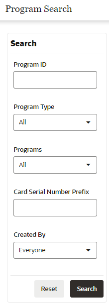 Advanced Program Search Window