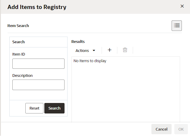 This figure shows the Add Items to Registry