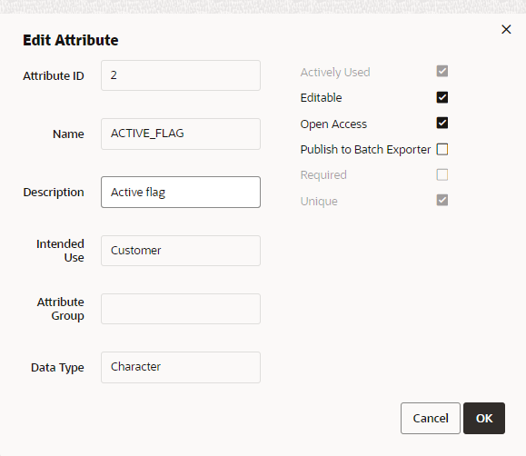 This figure shows the Edit Attribute