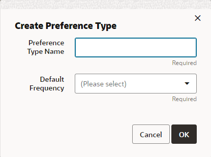 This figure shows the Create Preference Type