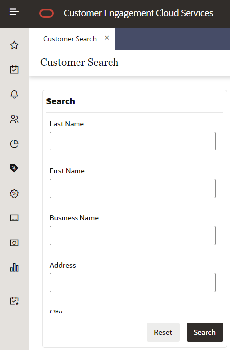 This figure shows the Customer Search.