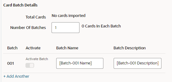 Card Batch Details