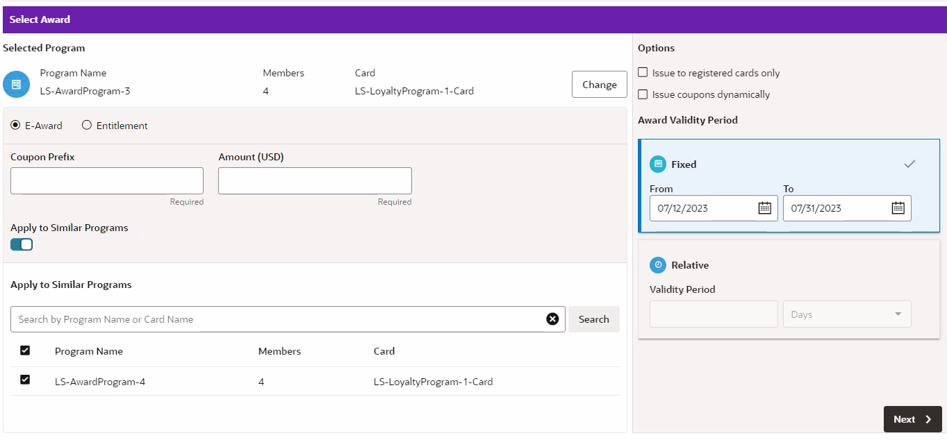 This figure shows the Apply to Similar Programs