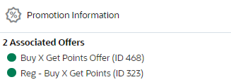 Promotion Information - Associated Offers (Average Points Per Transaction Tile Only)