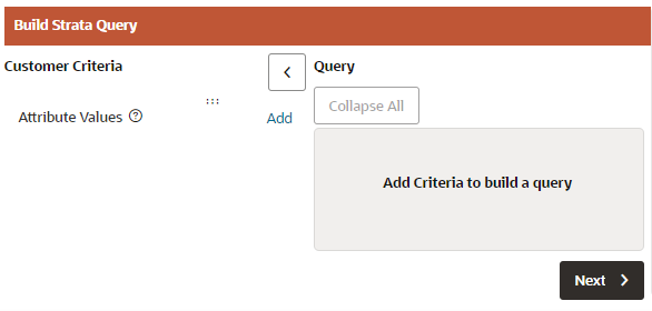 This field shows the Build Strata Query: Customer - Attributres