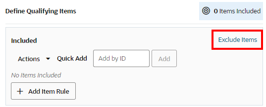 Exclude Items Exclude Items