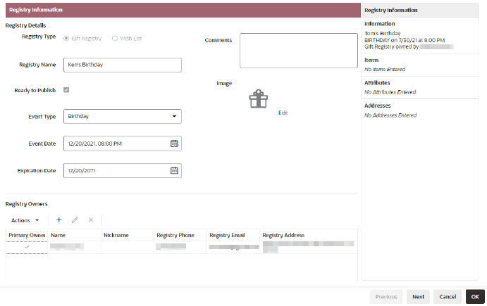 This figure shows the Edit Registry