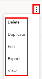 This figure shows the Action Menu Options - Segments Quick Search