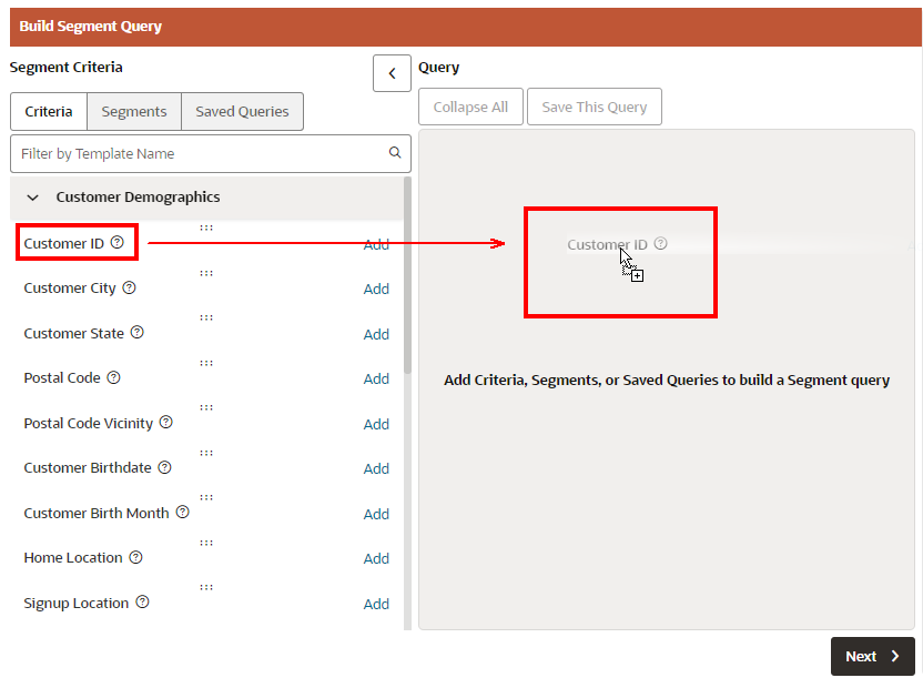 This figure shows Adding Criteria to Query