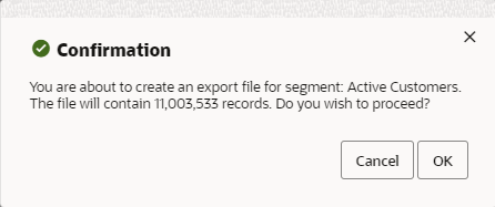 This figure shows the Export Confirmation.