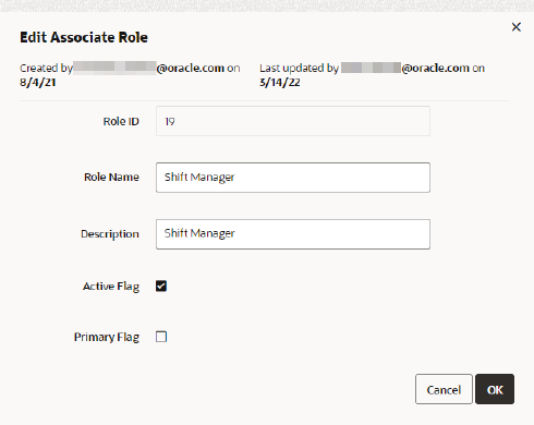 This figure shows the Edit Associate Role