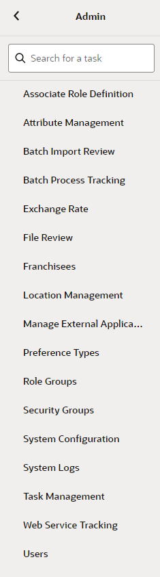 Admin Task List Admin Task List