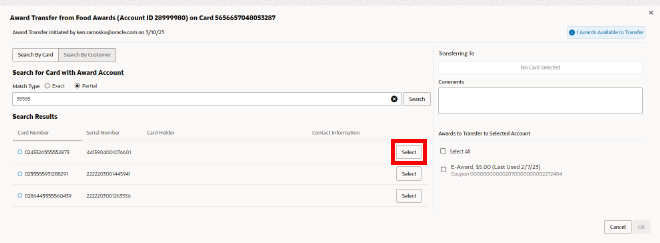 Award Transfer - Search Results Award Transfer - Search Results