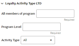 Loyalty Activity Type LTD Loyalty Activity Type LTD